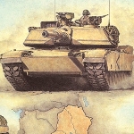 Американский танк в Саудовской Аравии 1991 г.